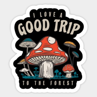 Trippy Mushrooms Cottagecore Aesthetic Sticker